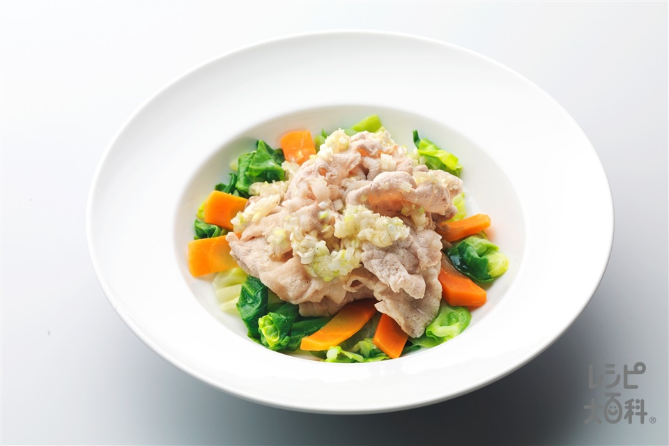 野菜たっぷりみそだれ豚しゃぶ