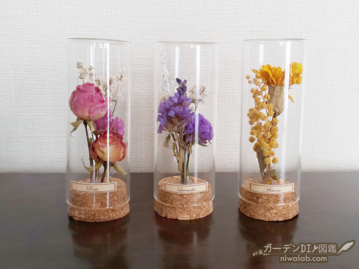 Today's Dried flower - ドライフラワーの切れ端やポプリを瓶詰めした、ボトルフラワー。１００均に販売しているアイテムで簡単に作れるので、ぜひ手作りを。ヌボー生花店nubowadorer長野市花屋長野市カフェ長野市cafe長野カフェ長野県カフェお花のある