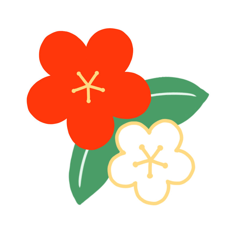 梅の花イラストレイン🚂 - イラスト無料素材