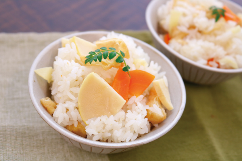 たけのこの香味炊き込みご飯のレシピ 牛肉や豚肉で！ ：白ごはん.com