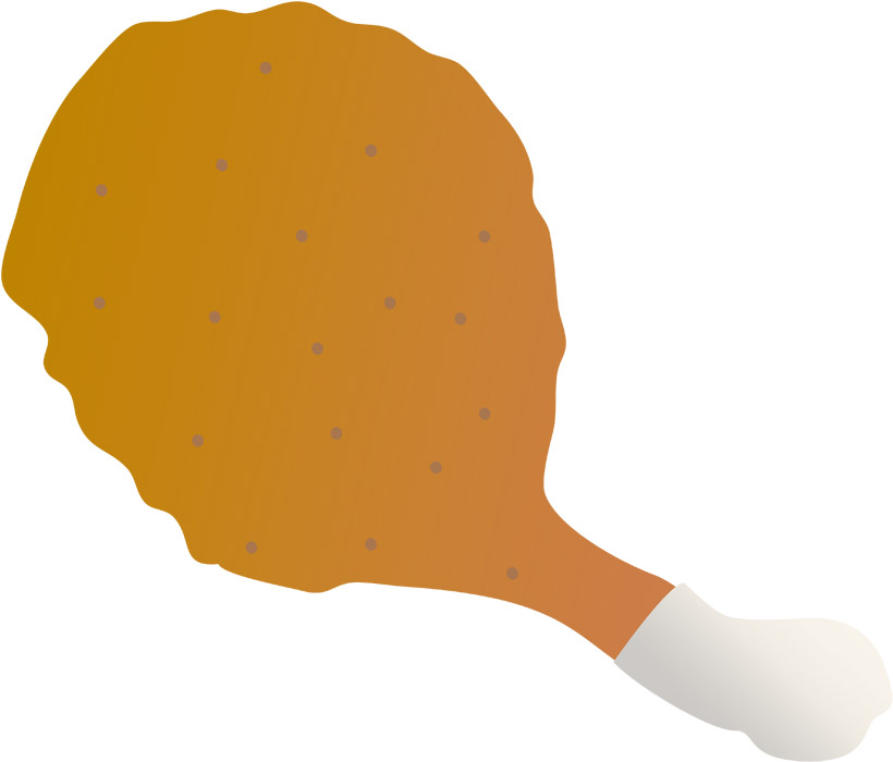 シンプルおしゃれなフライドチキンイラスト・フリー素材なら「シンテリ」