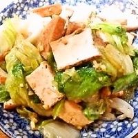 豚と厚揚げレタスの鶏ガラ炒め