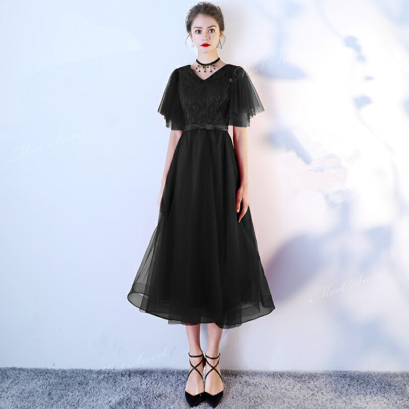 ワンピース ドレス レース袖 ミモレ丈 結婚式 披露宴 食事会ドレスプラス DRESS+マルイウェブチャネル