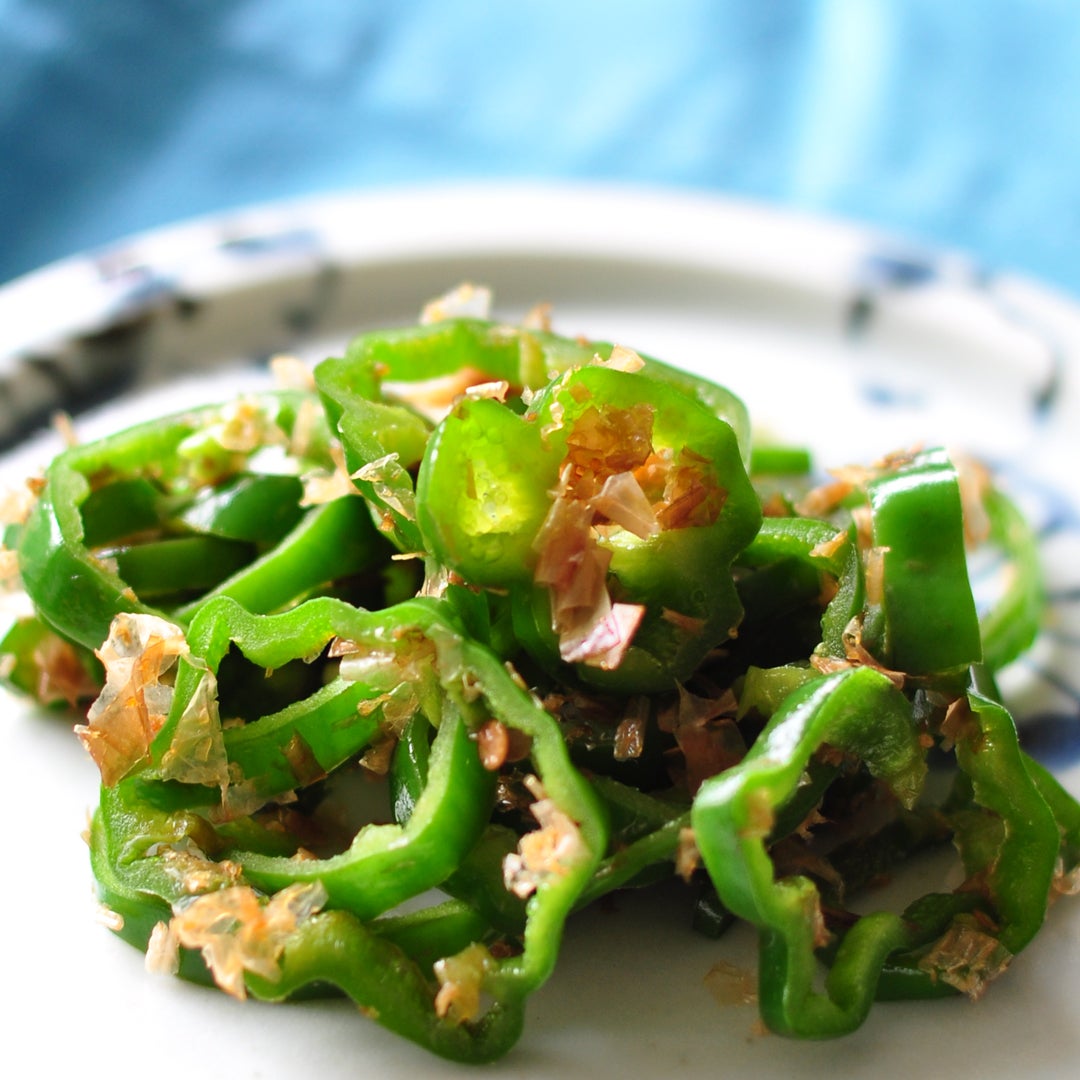 ピーマンマヨネーズかつお節和え