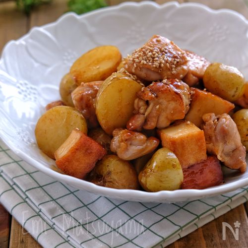 ジャガイモと厚揚げの甘辛煮♪