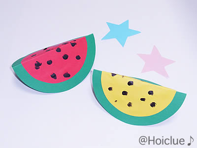 折り紙画用紙 七夕夏飾り 「スイカ提灯」8月保育製作介護レクリエーション 壁面飾り 簡単紙工作 Drawing paper Easy andcuteWatermelon lantern