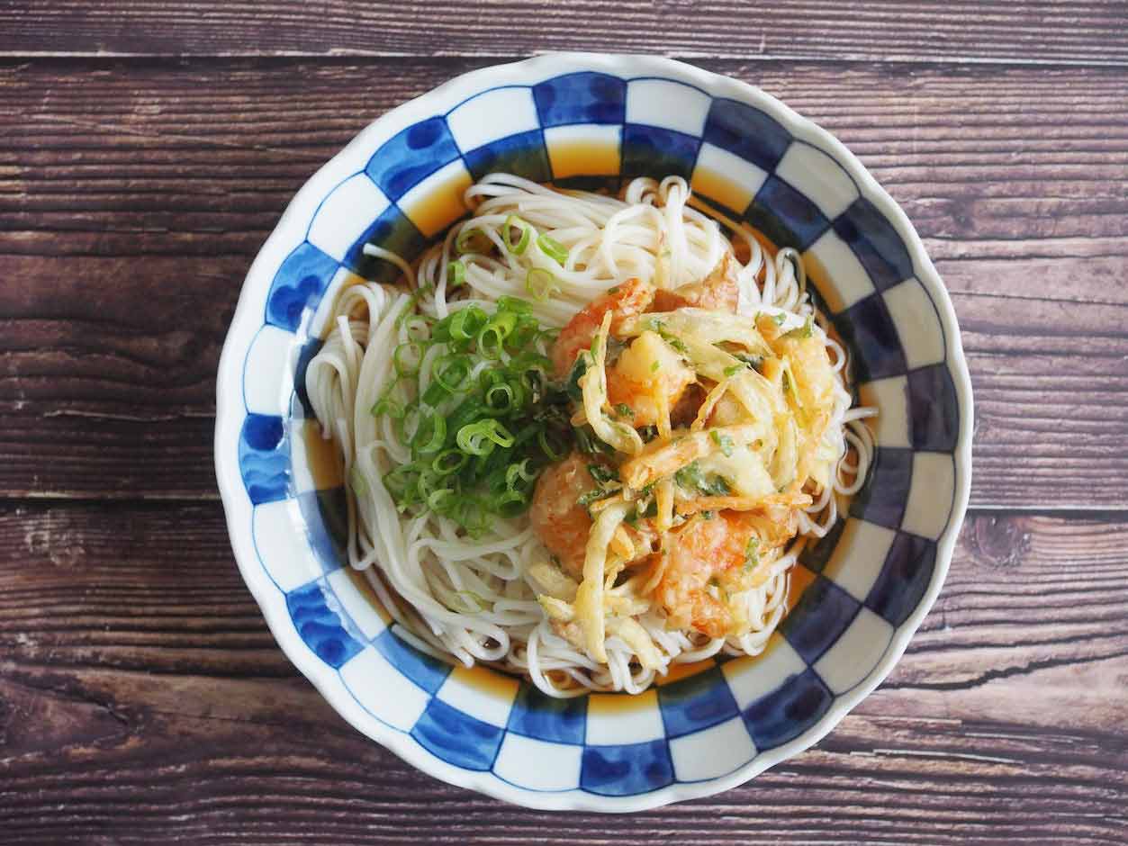 冷やしかき揚げうどん