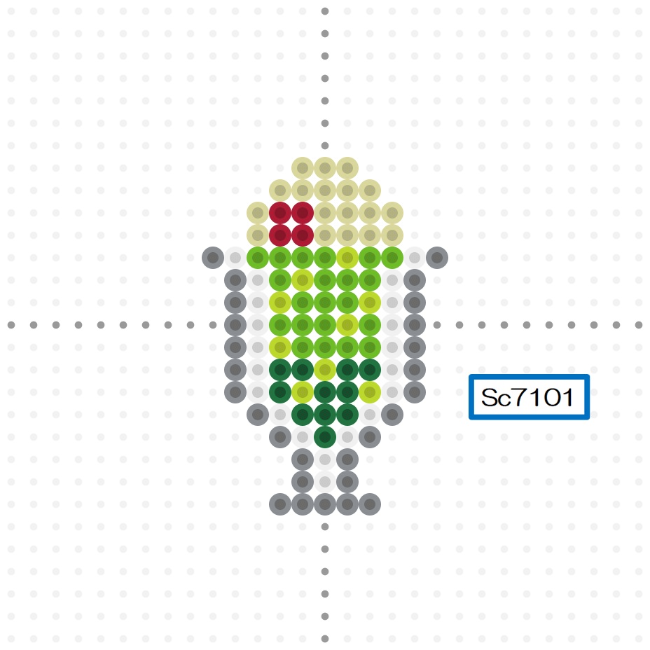 アイロンビーズ図案・食べ物 ハンバーガー手作りしてみたよ♪
