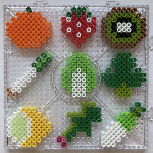 アイロンビーズ図案・キャラクター スイカゲーム手作りしてみたよ♪