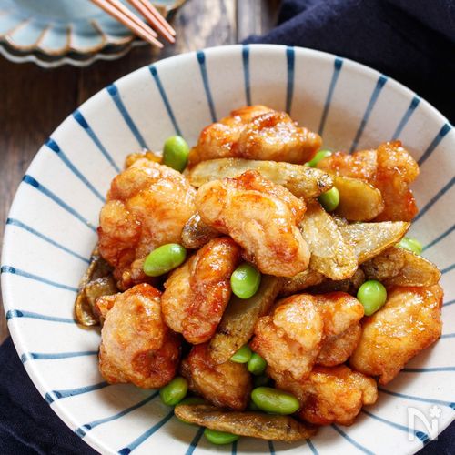 「鶏ごぼう甘辛炒め」簡単レシピ！七味唐辛子で風味豊か