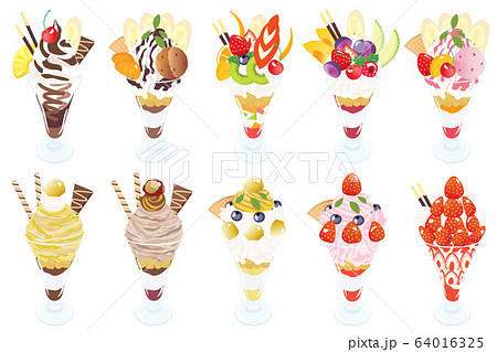 いちごパフェの無料イラストイラストセンタ