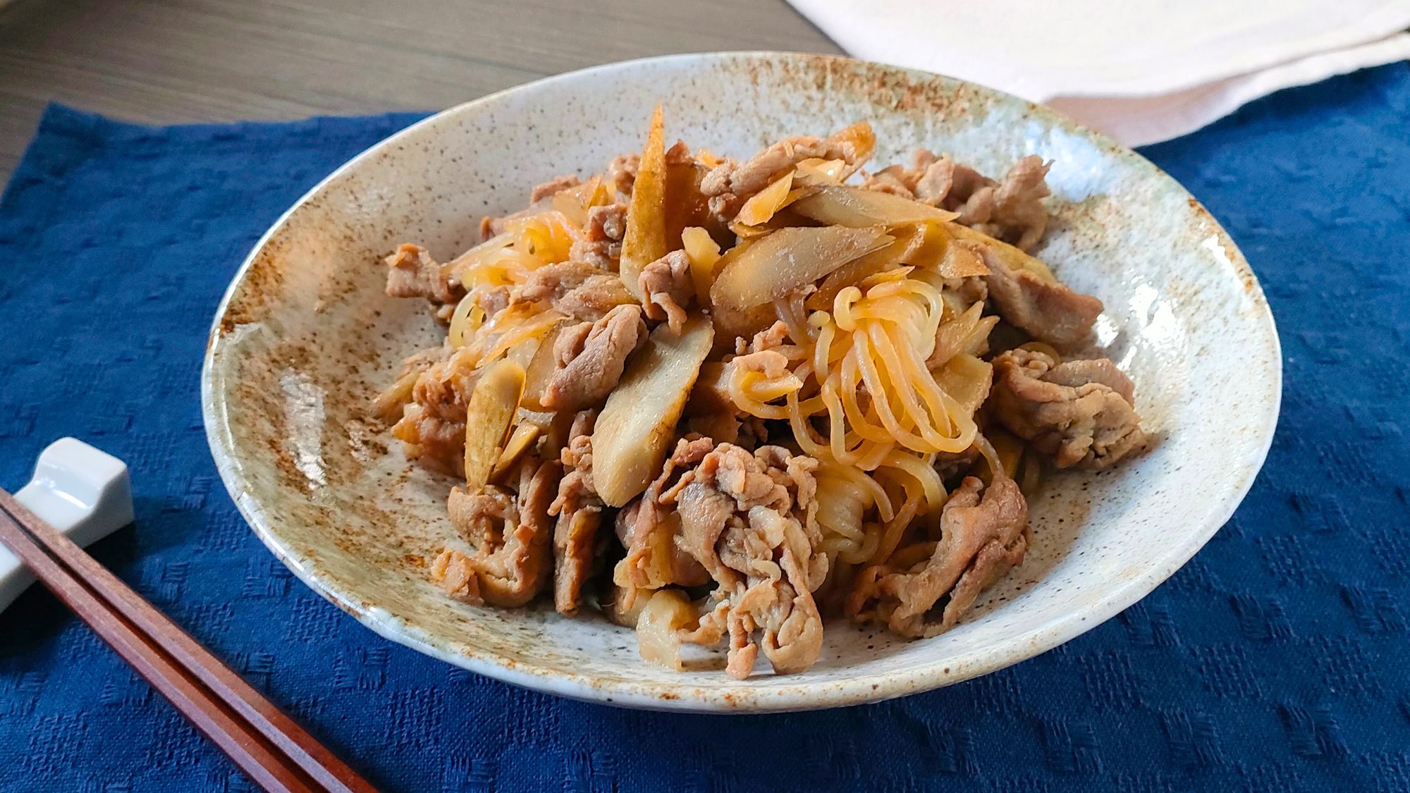 豚肉とごぼうのしぐれ煮・柚子こしょうなめたけ