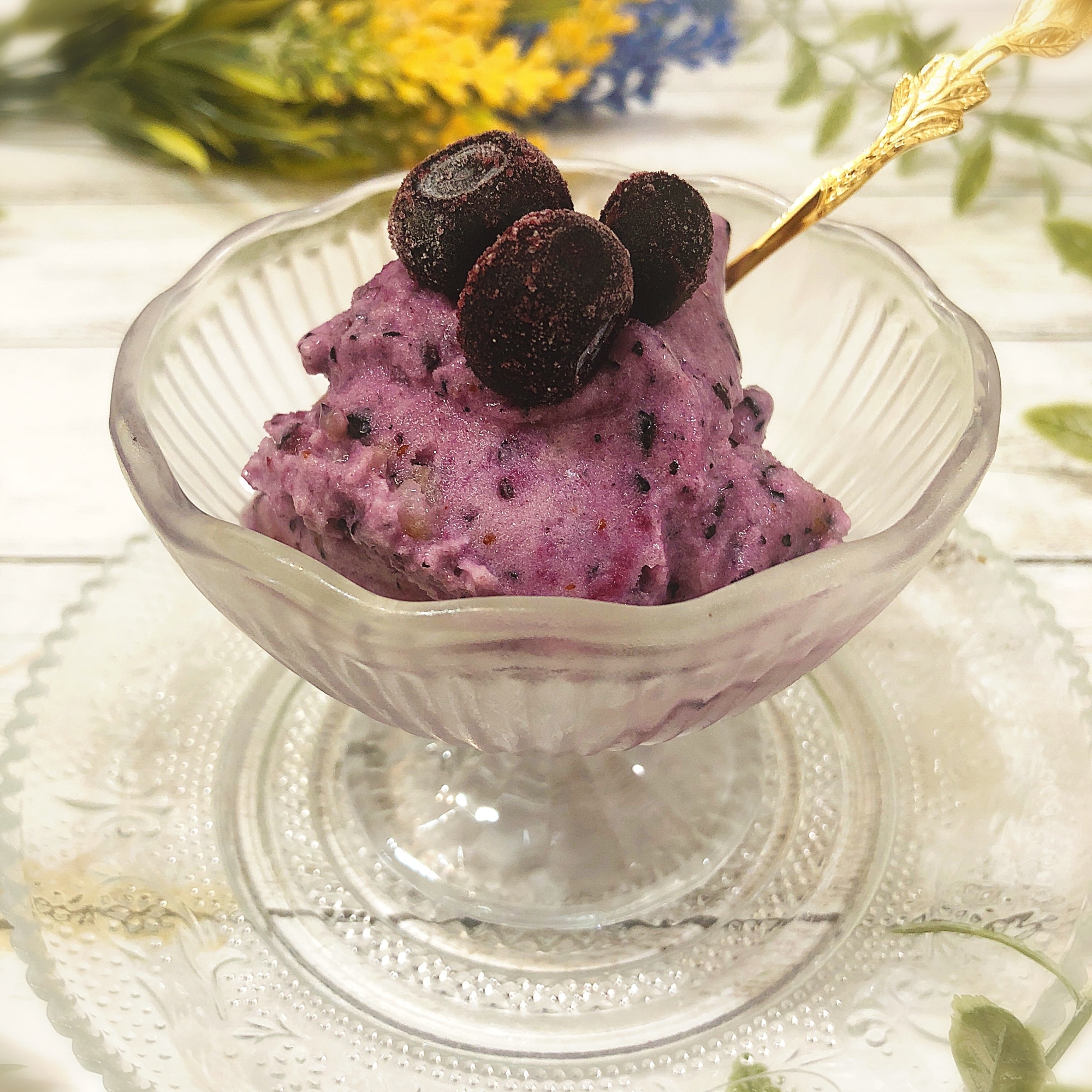 保存袋で簡単ブルーベリーアイスクリーム