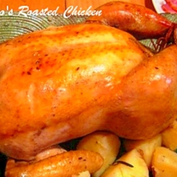 オーブンでカレー風味のローストチキン