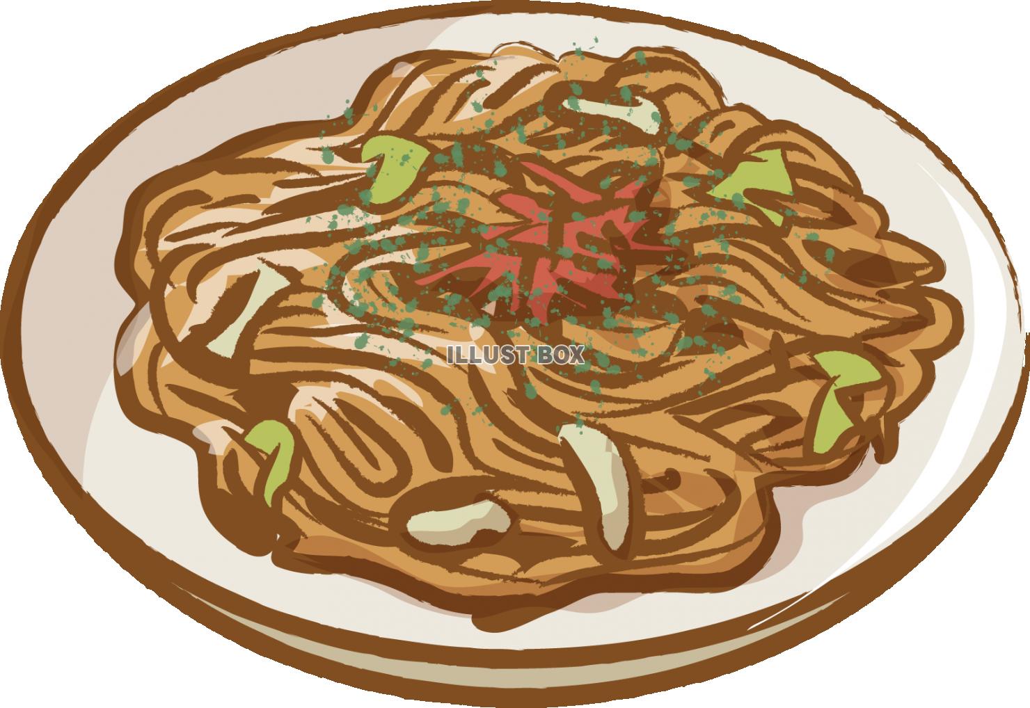 焼きそばイラスト背景透過ありイラスト
