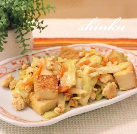 厚揚げの鶏そぼろあんかけ