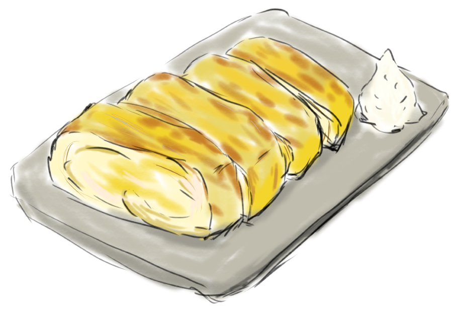 お弁当用の卵焼きの無料イラスト透過PNG・商用利用OKイラストセンタ