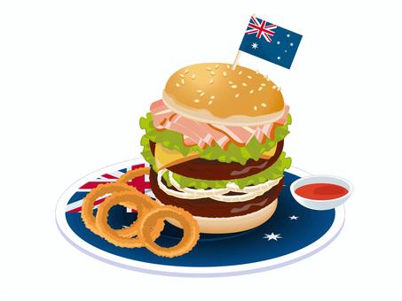 ハンバーガーマークイラストのフリー素材イラストイメージ