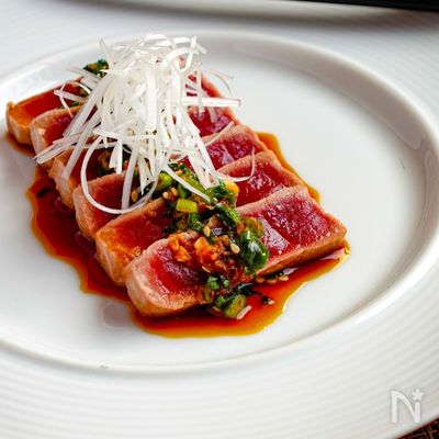 にんにく香る！まぐろステーキ〜おつまみにも♪〜Grilled Tuna With Garlic