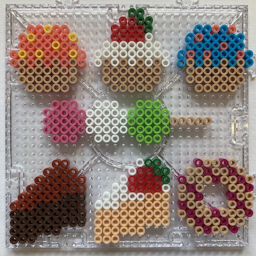 アイロンビーズ図案・食べ物 スイーツ・おだんご手作りしてみたよ♪