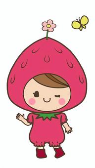 顔イラストを衝撃的なイチゴのイラスト素材・ベクター Image 44789829