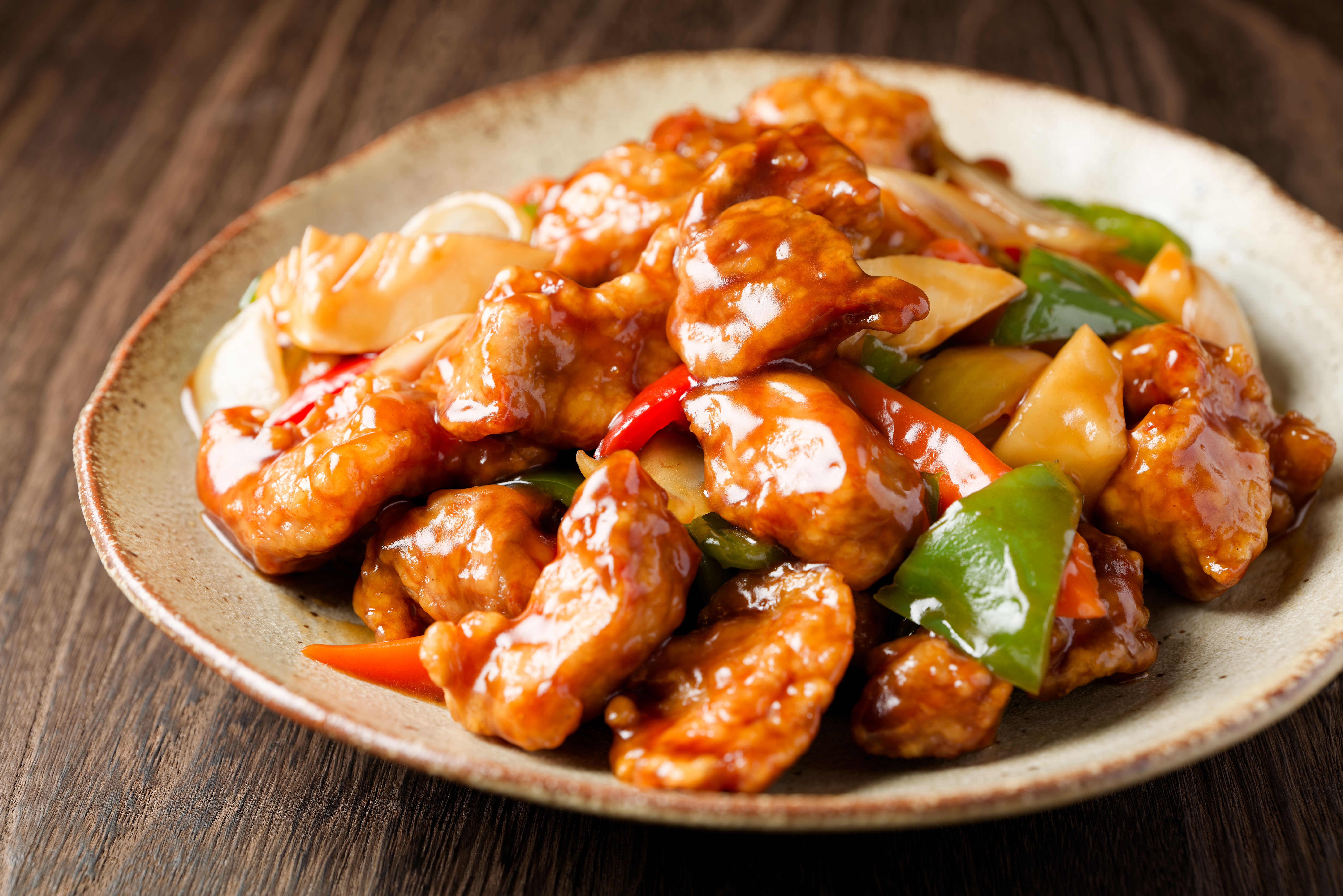 黄金比◎彩り野菜と鶏肉の黒酢あん