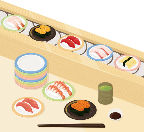 回転寿司レーン テーブル席 イラスト素材7630894- フォトライブラリ