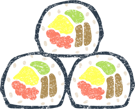 恵方巻きの無料イラスト - 縁起の良い食べ物素材 - チコデザ