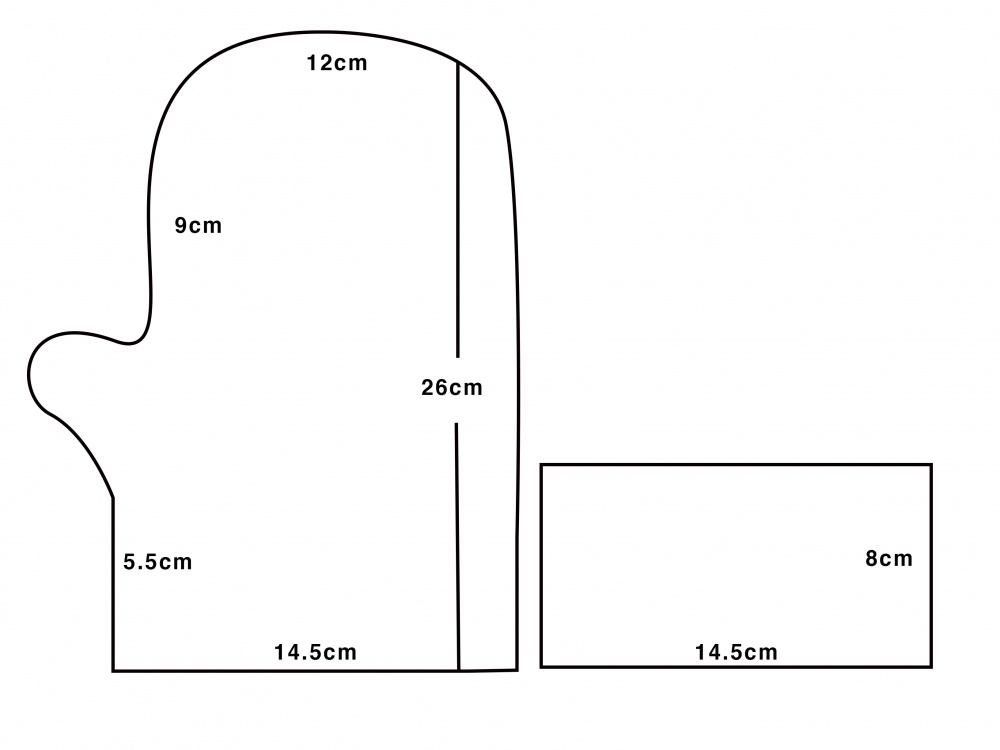 ミトン手袋 型紙 作り方コスプレ衣装 無料型紙 でぃあこす
