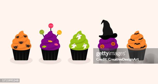 ハロウィンのカップケーキイラスト