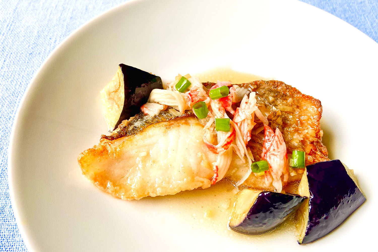 なすとカニカマと厚揚げの煮物