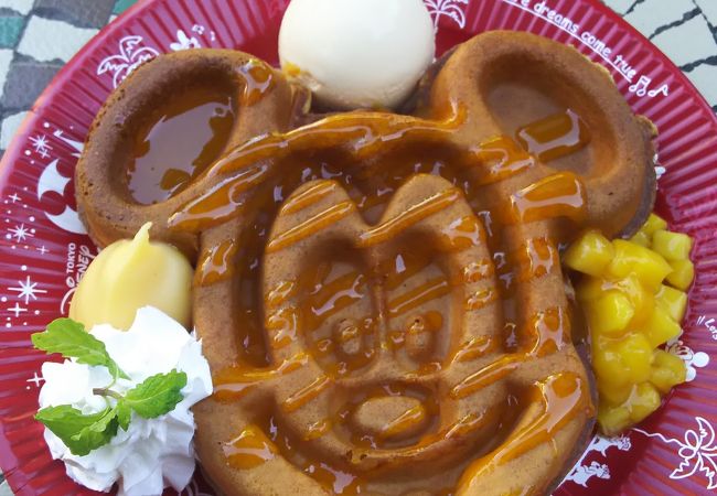 ミッキーワッフルデザイン！東京ディズニーランド パークフードカチューシャ