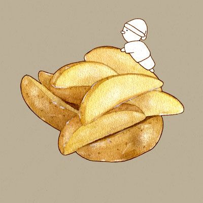 かわいいフライド ポテト漫画イラストイラスト素材透過、PNGフリー画像ダウンロード - Pngtree