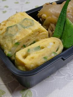 卵焼きの表面にオクラのお星さまがキラキラ！, いつもの卵焼きにひと工夫するだけでかわいくできます。, お弁当のおかずにもぴったり！,==============================================, 「シナぷしゅ」, テレビ東京系列にて毎週月～金曜日あさ7時30分から放送！, @synapusyu,