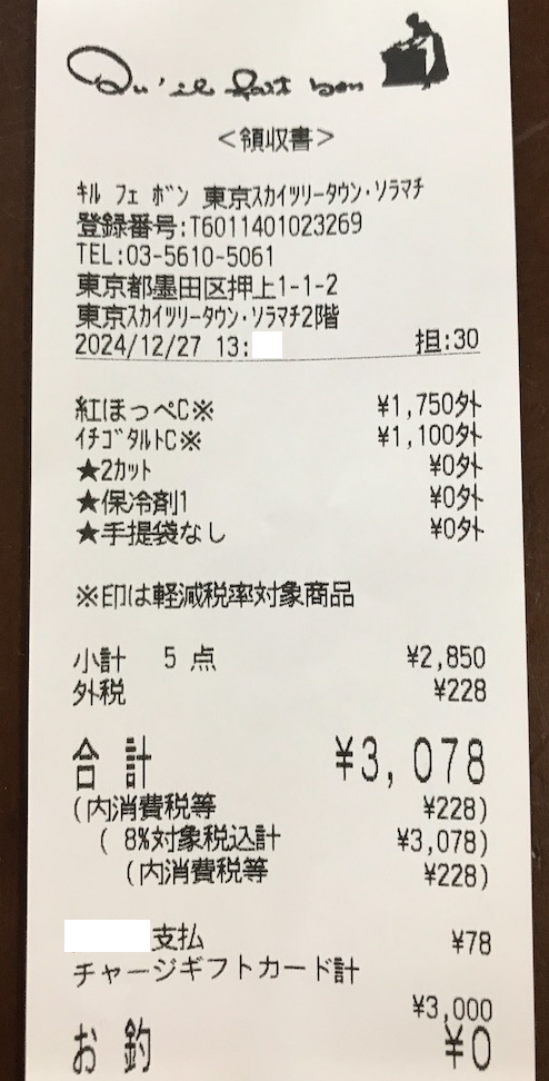 スカイツリー・ソラマチ フルーツタルトが大人気！キルフェボンの混雑状況、限定メニューを徹底ガイド