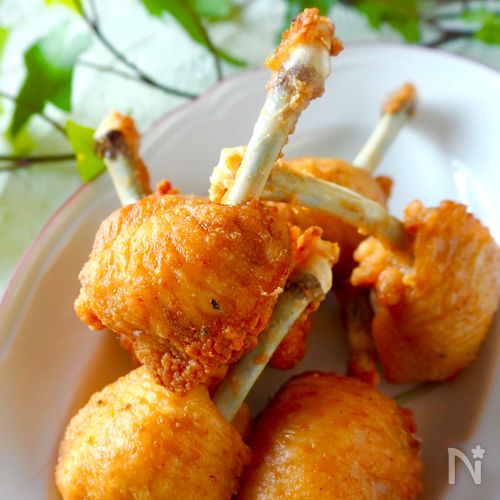 包丁いらずハサミで簡単☆鶏手羽先 チューリップの作り方