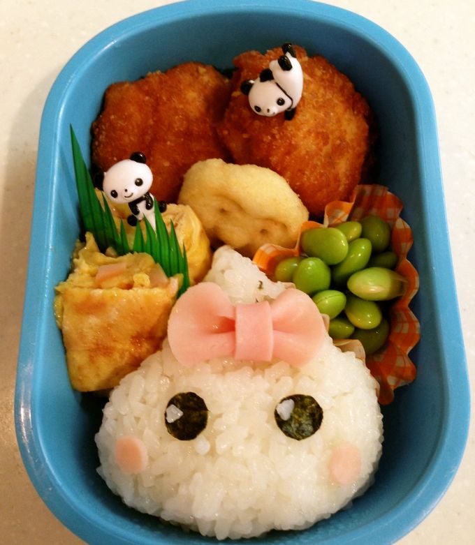 キャラ弁*ももぐみ帽子の女の子おにぎり