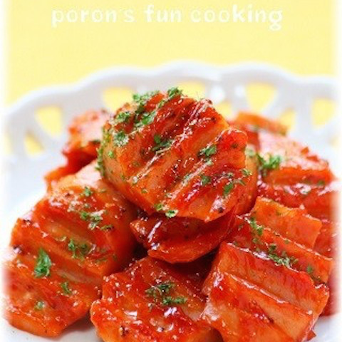 お弁当にもぴったり！ 魚肉ソーセージと青のりの卵焼き