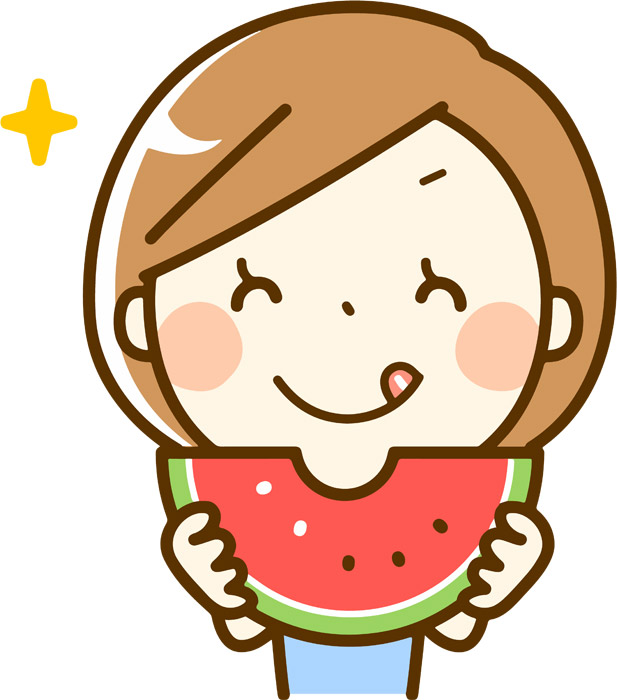 スイカを食べる三毛猫のイラスト素材FYI07922896ストックフォトの Qlean Market キュリンマーケット