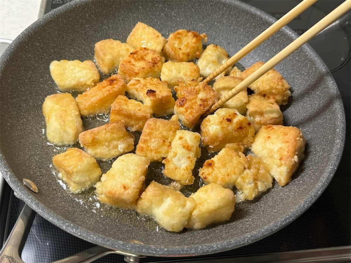 油で揚げない‼︎米粉で厚揚げからあげ✨