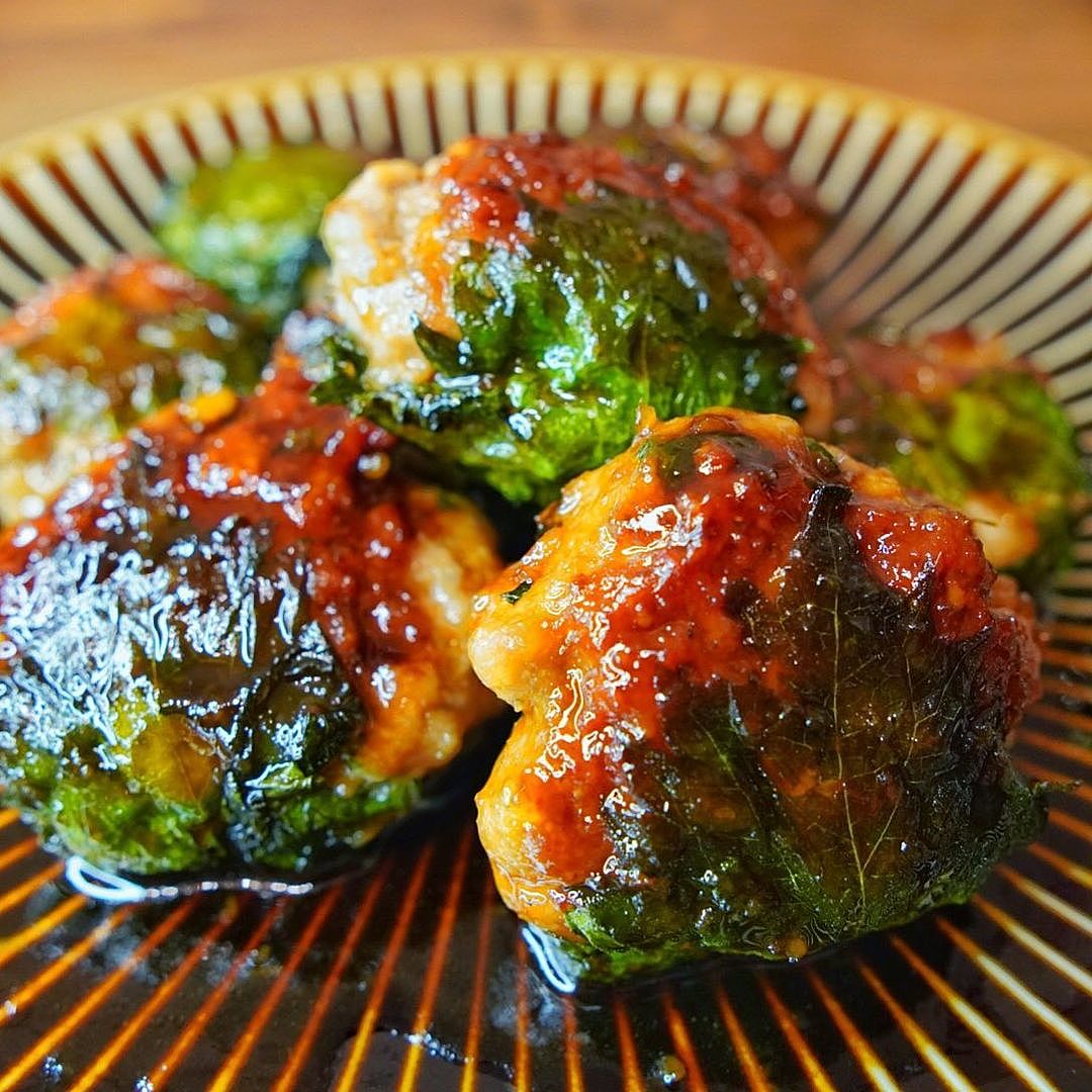 豚つくねの大葉包み照り焼き 、 玉ねぎたっぷりで食感軽い！ - 魚料理と簡単レシピ