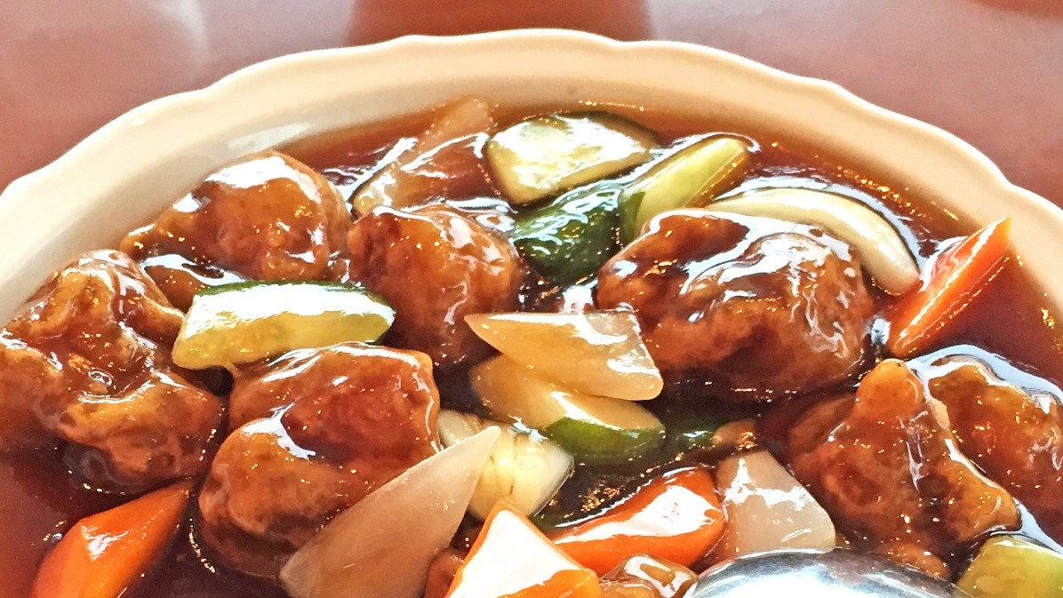 豚モモ肉とナスで黒酢の酢豚風❣