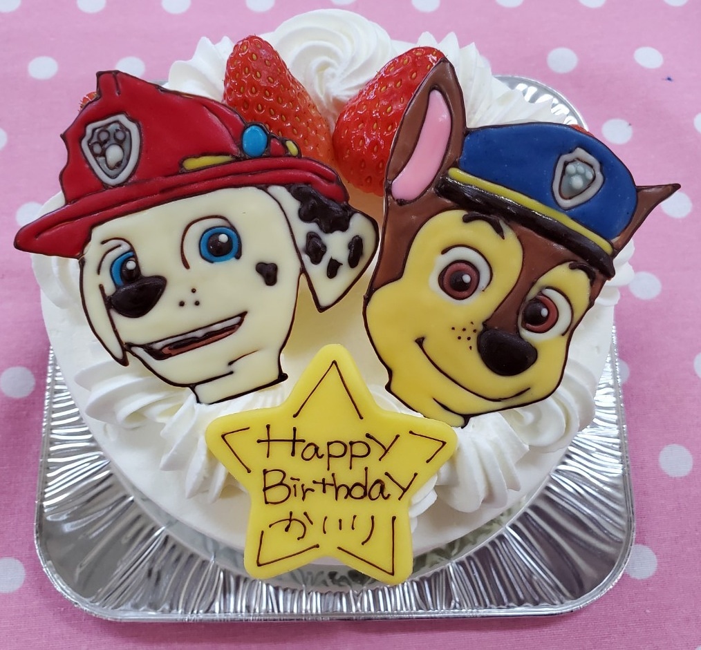 パウパトロールのイラストケーキ🐕♡ イラストの部分から撮影しました❁誕生日ケーキケーキ作りパウパトロールイラストケーキcakecakevideofyp