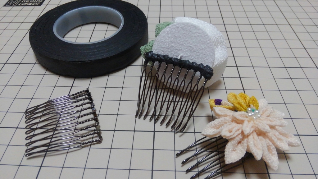 作り方 つまみ細工の洋風髪飾り！簡単に作れる案内シート無料配布♪シロクマノート