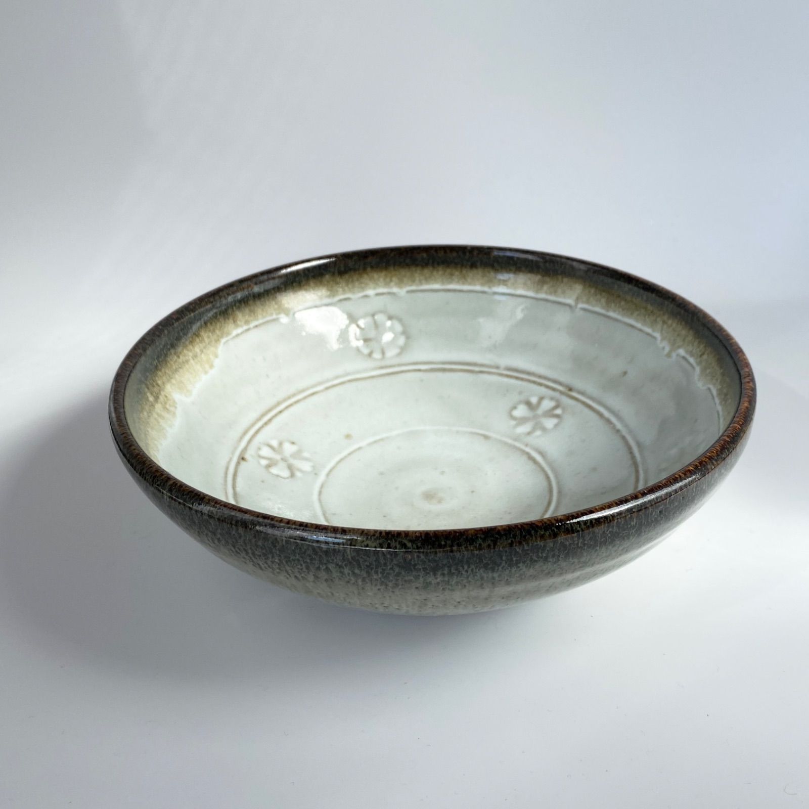 お皿、昭和グッズ、陶器、焼物、手書き、おめでたい、正月、置物、骨董 山本一仁・織部貼り