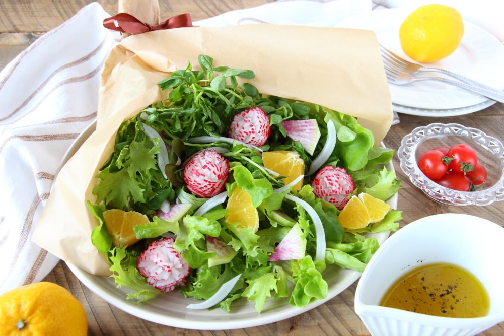 ミニトマトとラディッシュのカルパッチョ オレンジマリネ✨モンプチシェフ mon petit chef