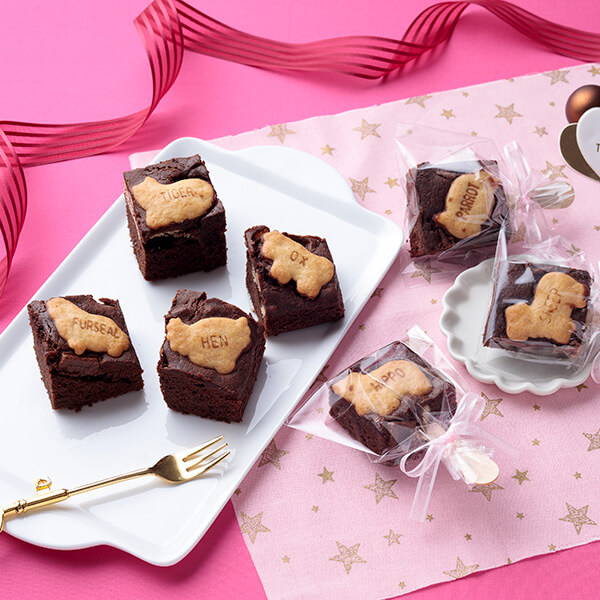 ブラウニーのスティック型ラッピング