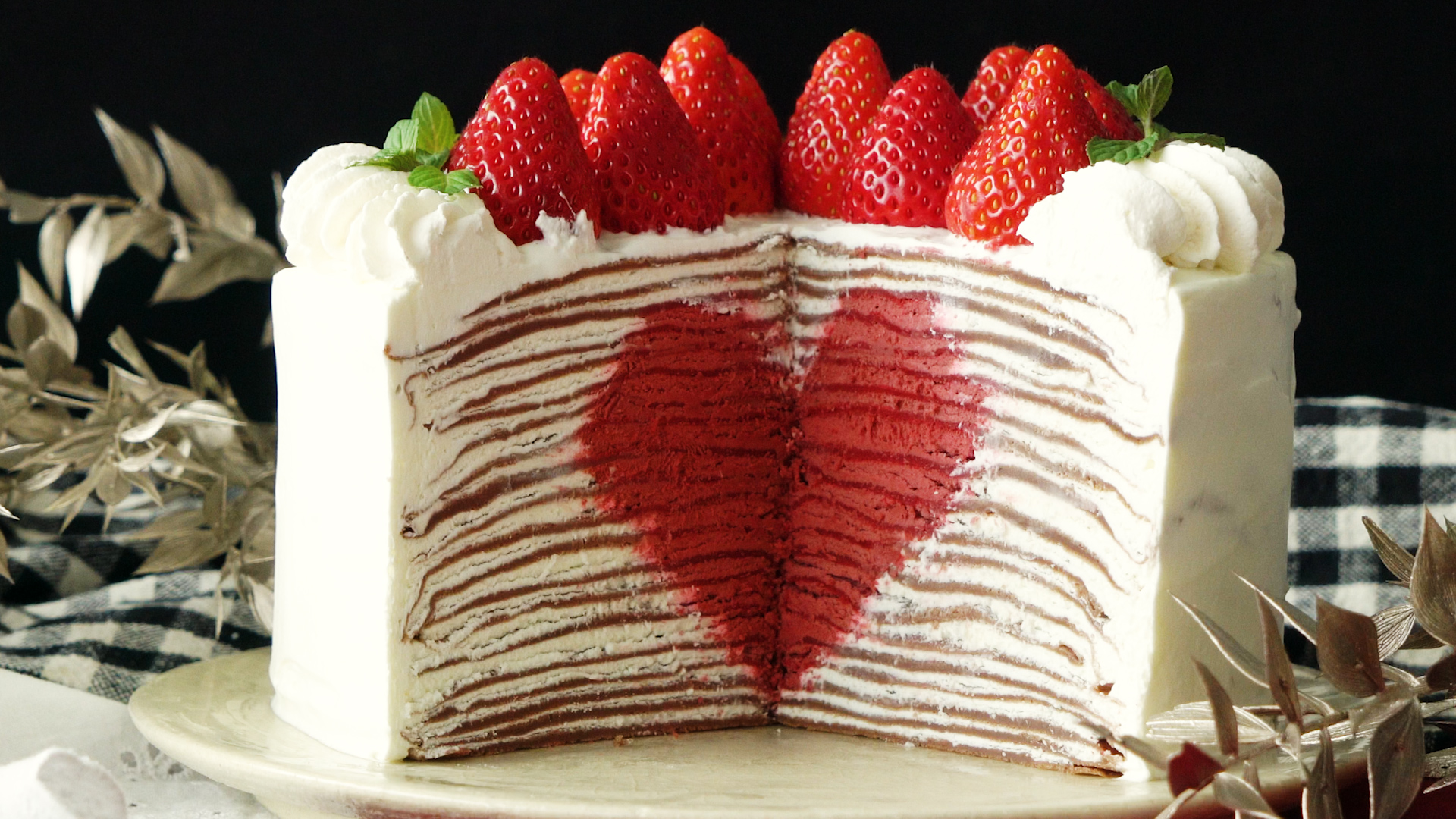 ハートのミルクレープ