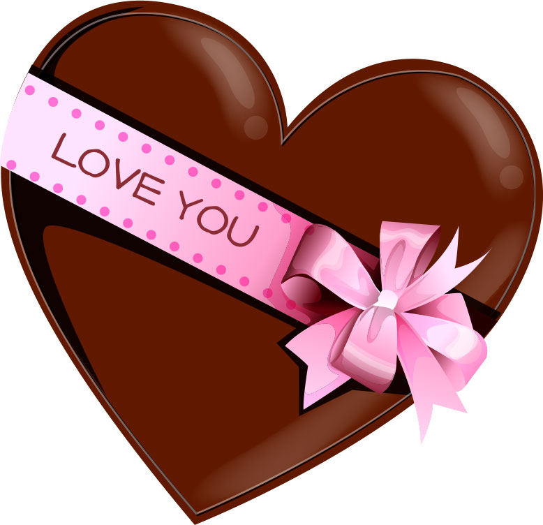 赤いリボンをつけたハートのチョコレートのイラストフリー素材 イラストミント