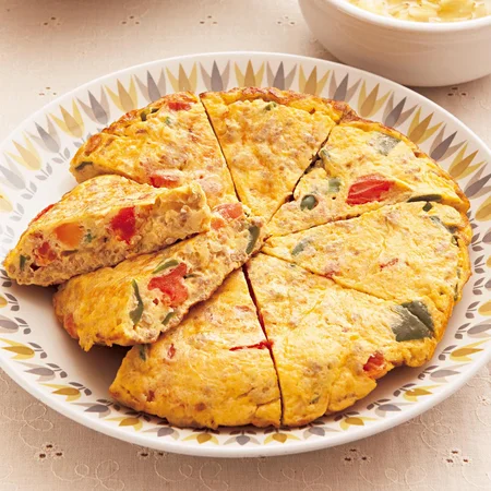 トマトとホウレン草のスパニッシュオムレツ